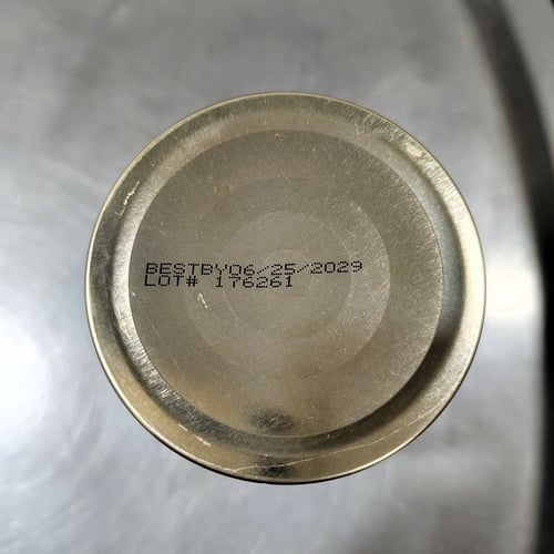 Jar Lid with Best By Date and Lot Number